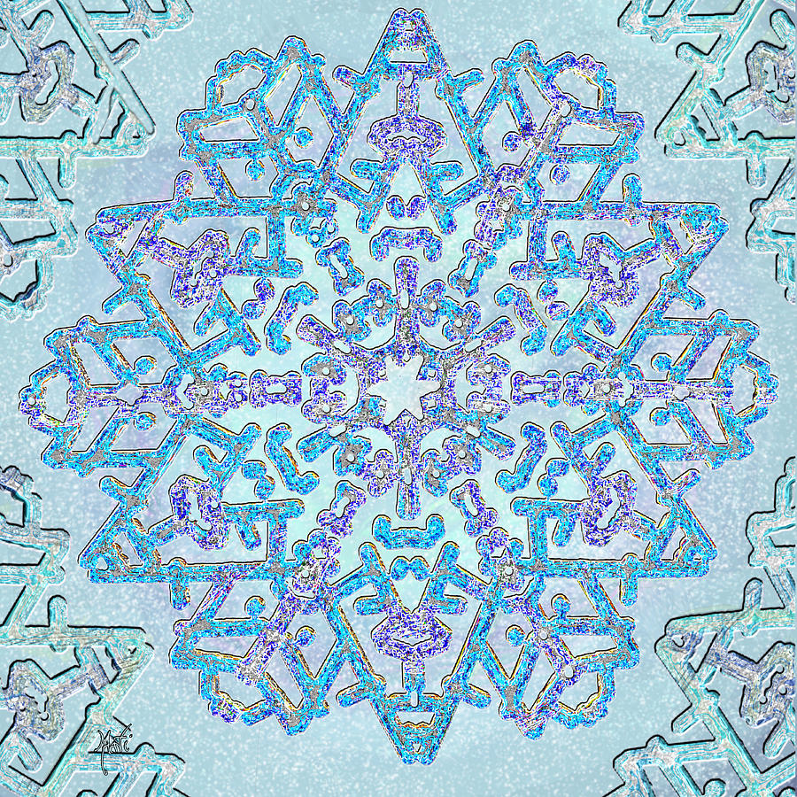 Magical Jewel Snowflake Digital Art