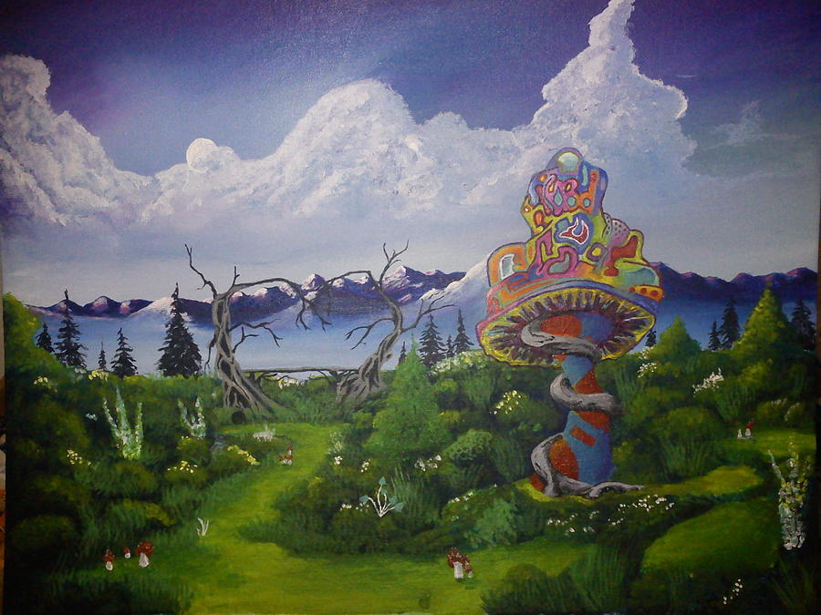 Mushroom Painting - Magical Journey by Richard Armstrong