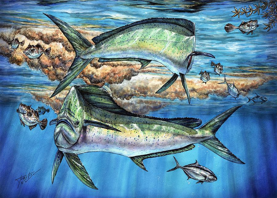 Magical Mahi Mahi Sargassum Painting by Terry  Fox