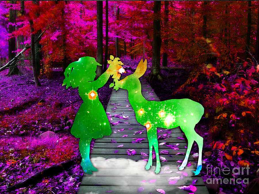 Deer Mixed Media - Magical Moments by Marvin Blaine