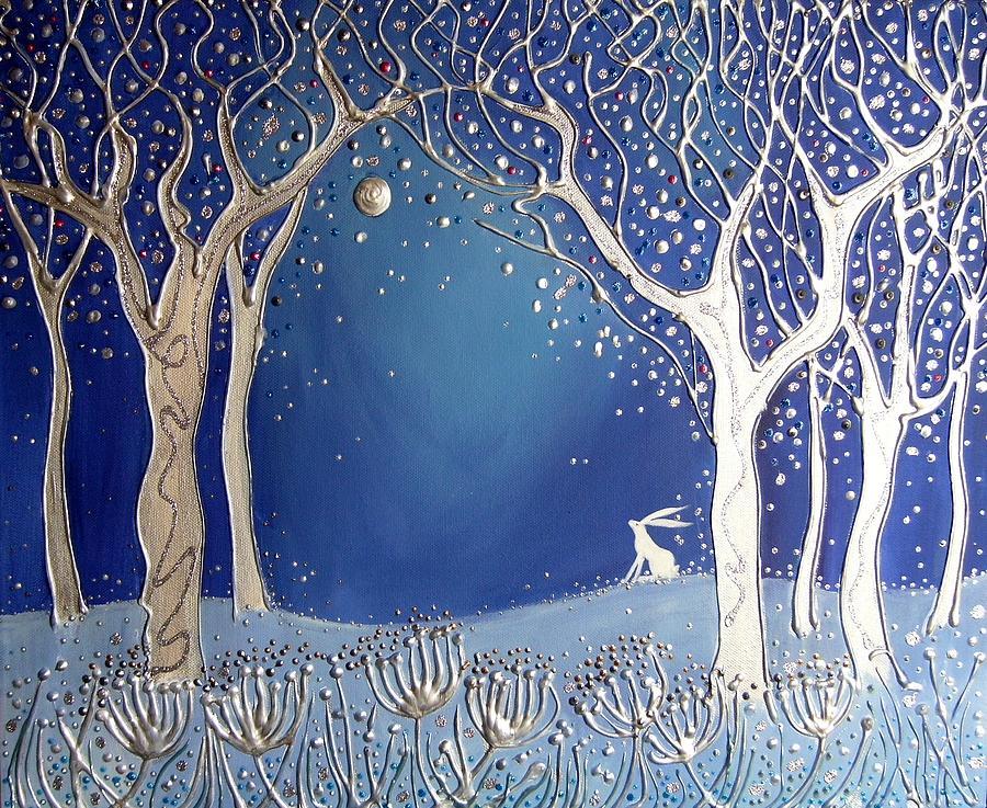 Winter Painting - Magical moonlight by Angie Livingstone