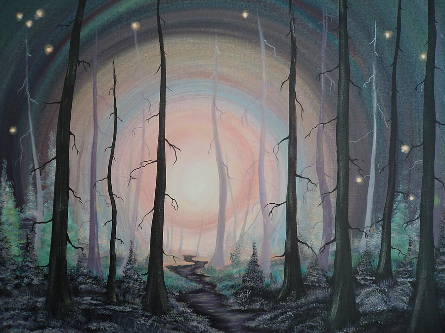 Magicle Forest Painting by Krystyna Spink