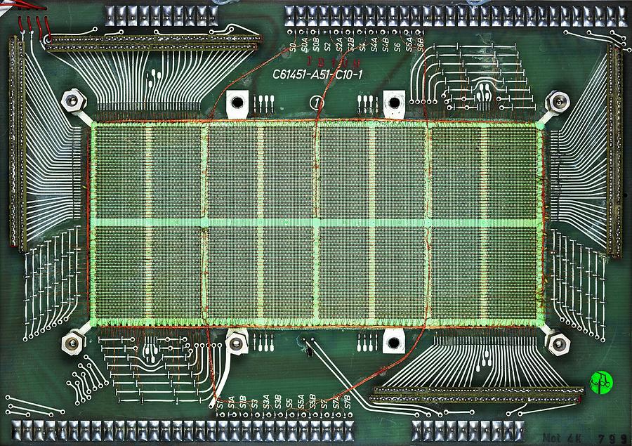 Array Photograph - Magnetic-core Memory Of Siemens Computer by Pasieka