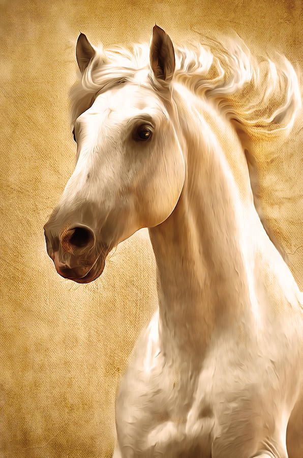 Magnificent Presence Horse Painting Digital Art by Georgiana Romanovna