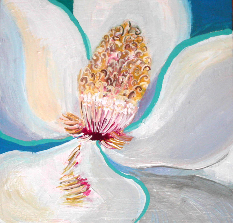 Magnolia Bloom Painting by Anne Cameron Cutri