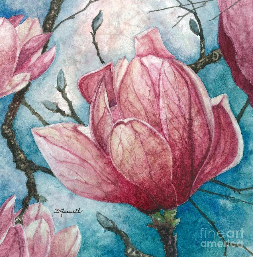 Magnolia Blossom Painting by Barbara Jewell