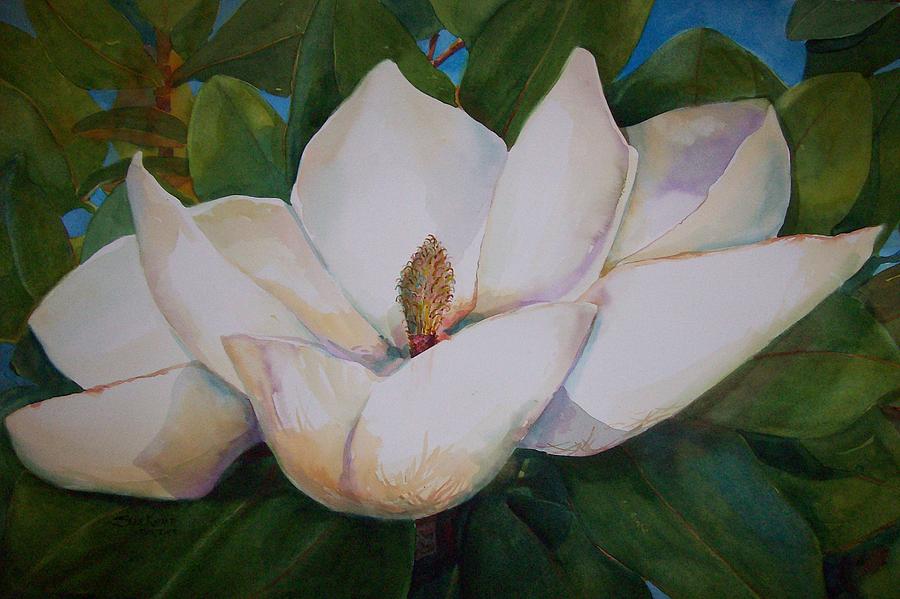 Magnolia Blossom Painting by Sue Kemp