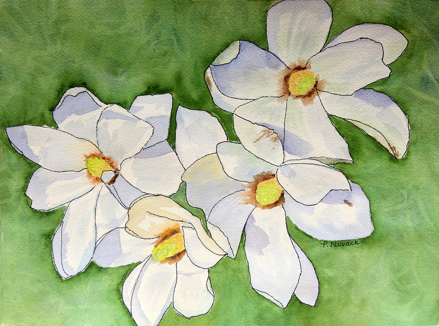 Magnolia Blossoms Painting by Patricia Novack