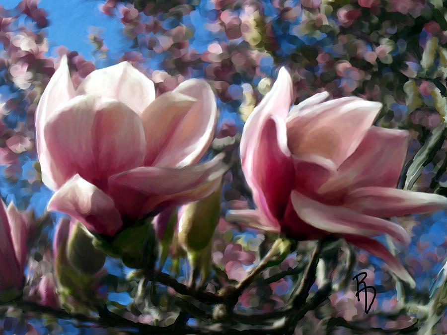 Magnolia Blossoms Digital Art by Ric Darrell