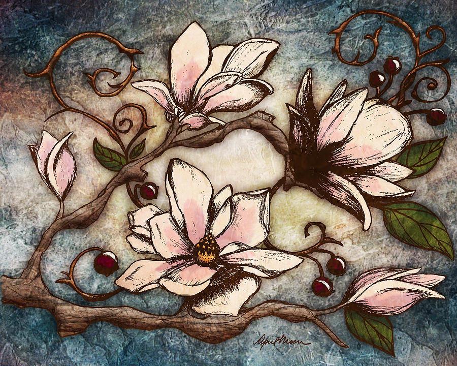 Magnolia Branch I Digital Art by April Moen