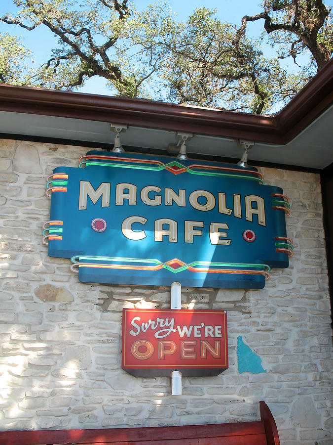 Magnolia Cafe Sign in Austin Photograph by Connie Fox