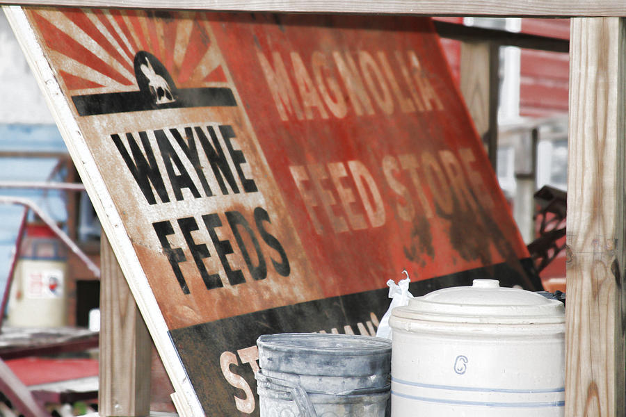 Magnolia Movie Digital Art - Magnolia Feed Store Sign by Audreen Gieger