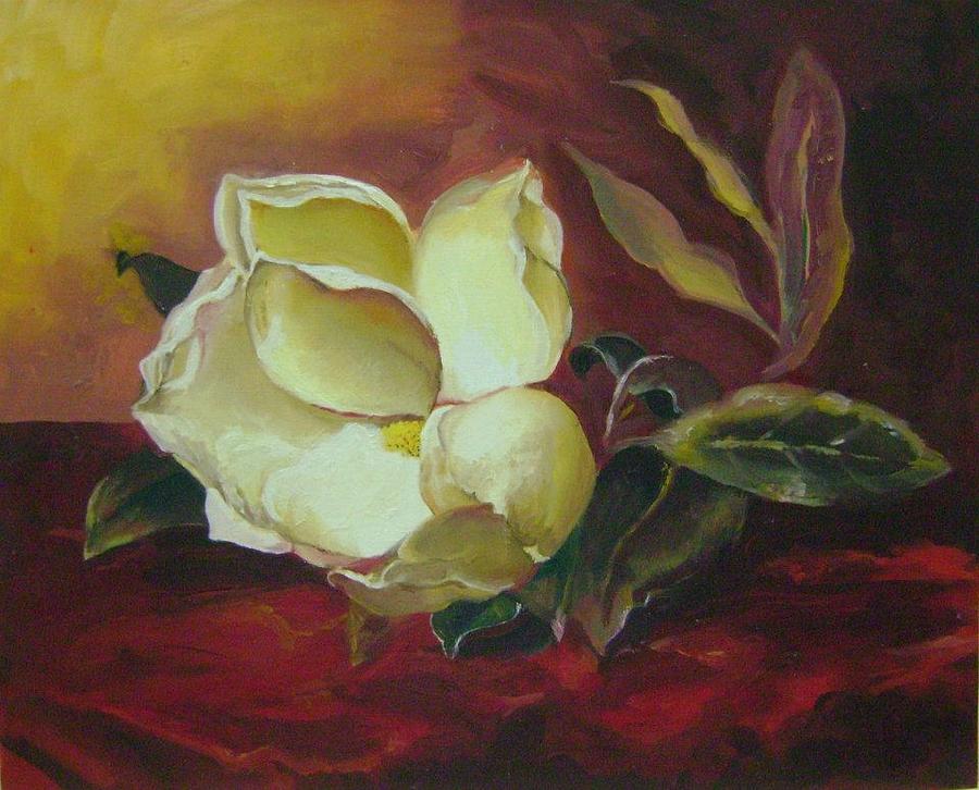 Still Life Painting - Magnolia Flower by Layla Munla