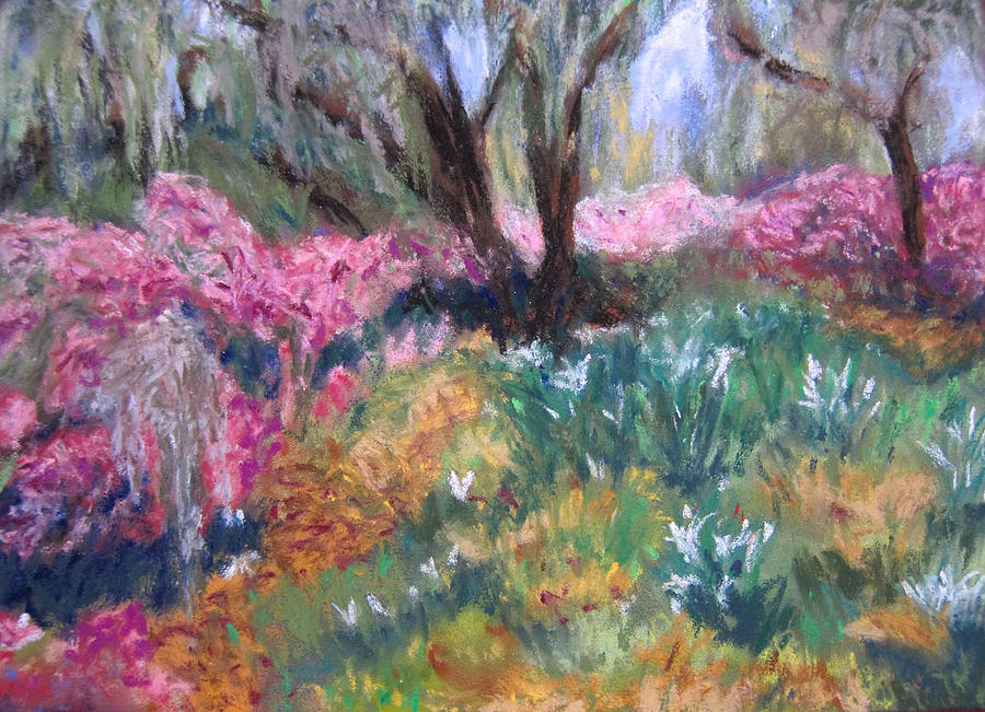 Magnolia Gardens in Full Bloom Painting by Pat Exum