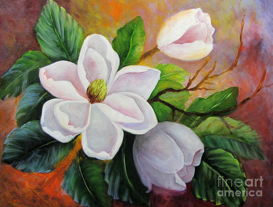Magnolia III Painting by Barbara Haviland