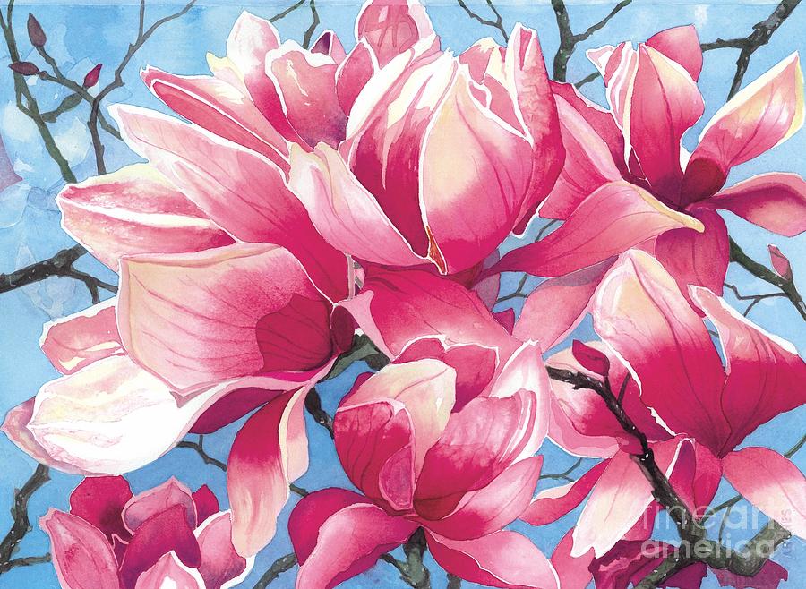 Magnolia Medley Painting by Barbara Jewell