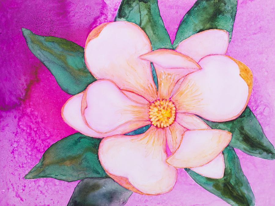 Magnolia Yupo Painting by Patricia Beebe