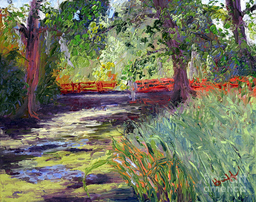 Tree Painting - Magnolias Red Bridge 2 by Patricia Huff