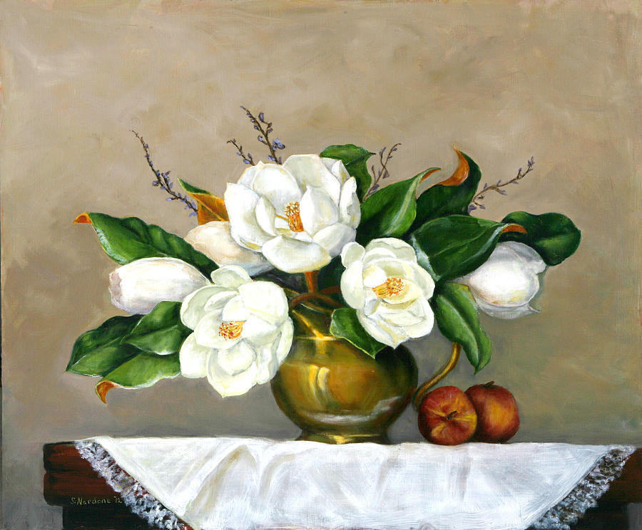 Magnolias - Southern Beauties Painting by Sandra Nardone