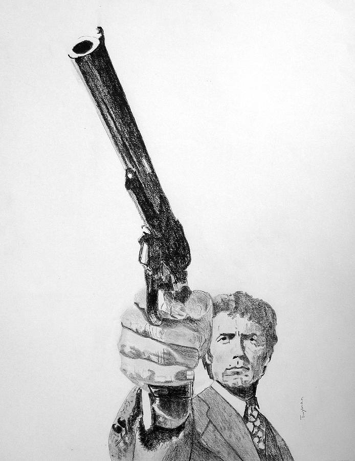 Clint Eastwood Dirty Harry Magnum Force Drawing by Dan Twyman