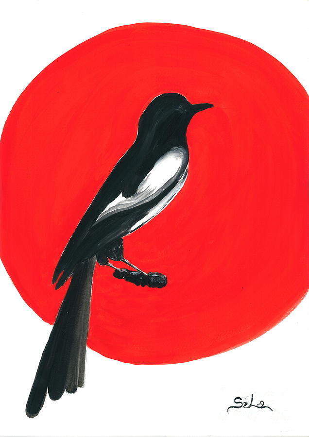 Magpie Painting by Lidija Ivanek - SiLa