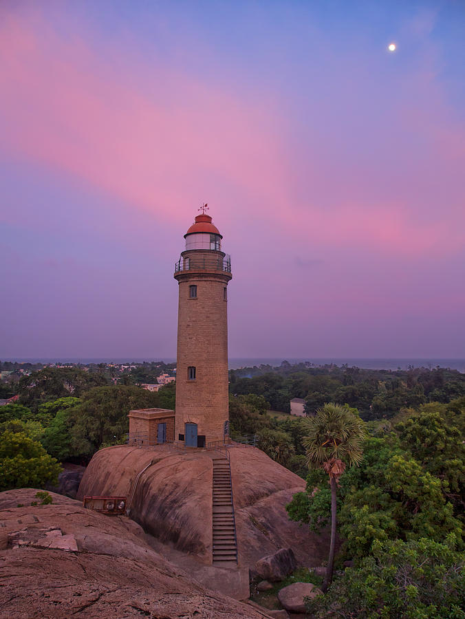 Mahabalipuram Lighthouse India At Sunset Photograph By Martin Belan