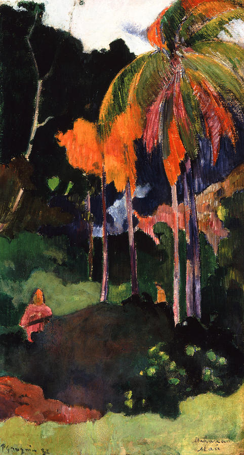 Mahana Maa Painting by Paul Gauguin