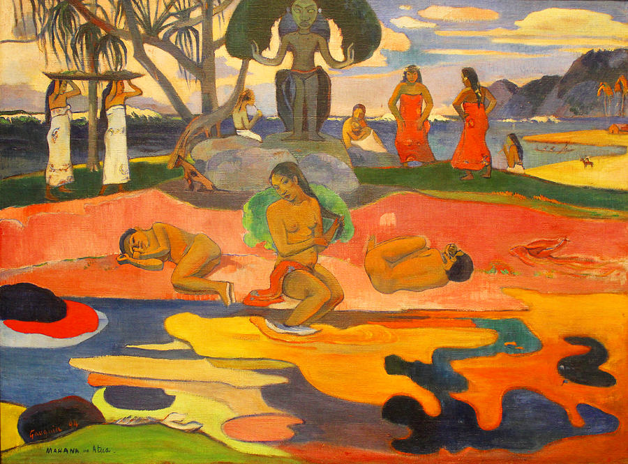 	Mahana No Atua Aka. Day Of The Gods Painting by Paul Gauguin