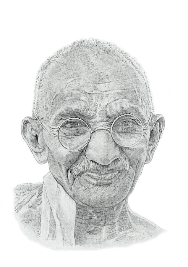 October 4 2022 - mahatma gandhi sketch portrait Vector Image