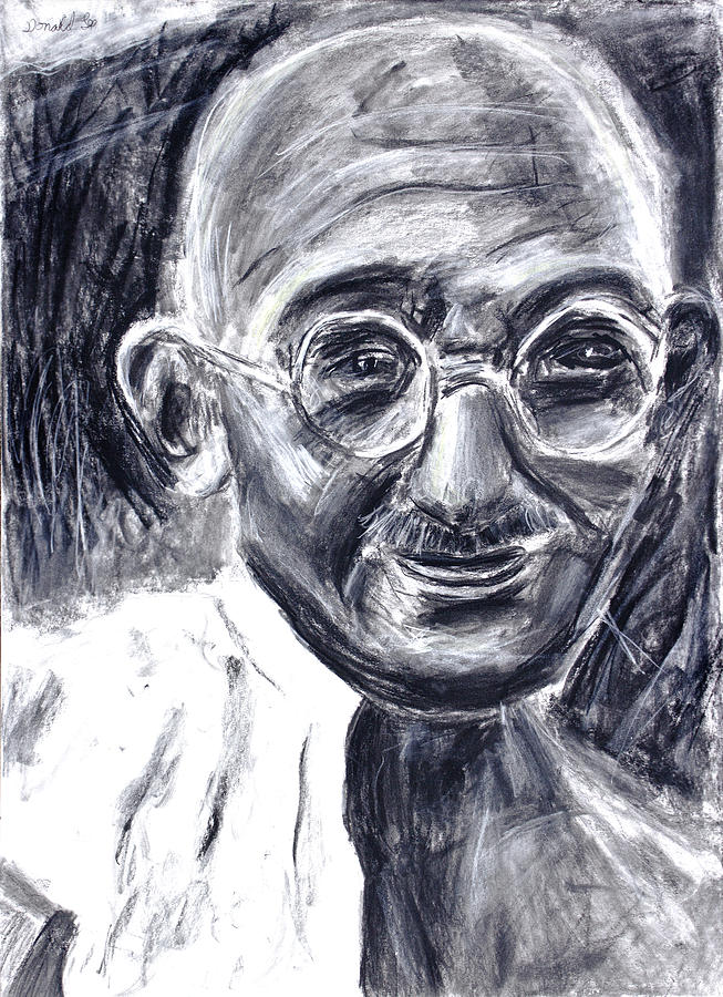 Mahatma Gandhi Drawing by Kanageswaran Sanasee | Saatchi Art