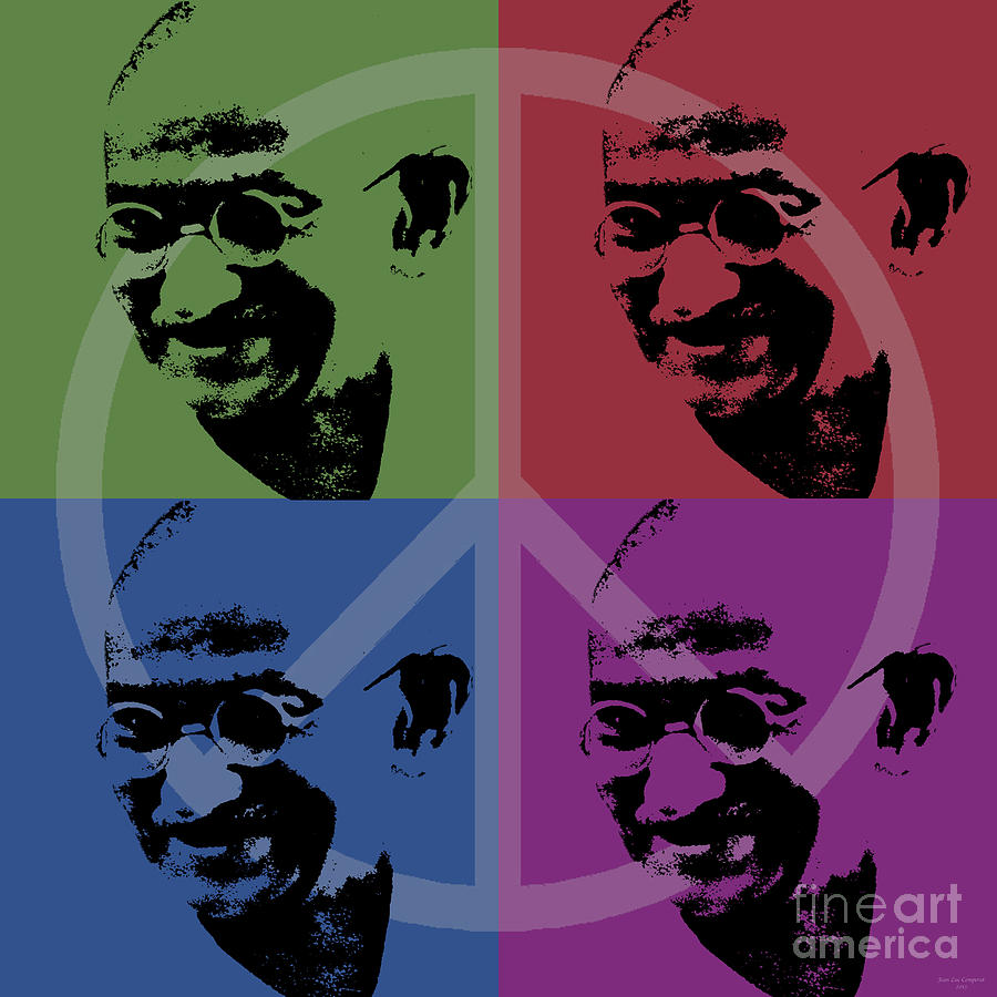 Mahatma Gandhi  Digital Art by Jean luc Comperat