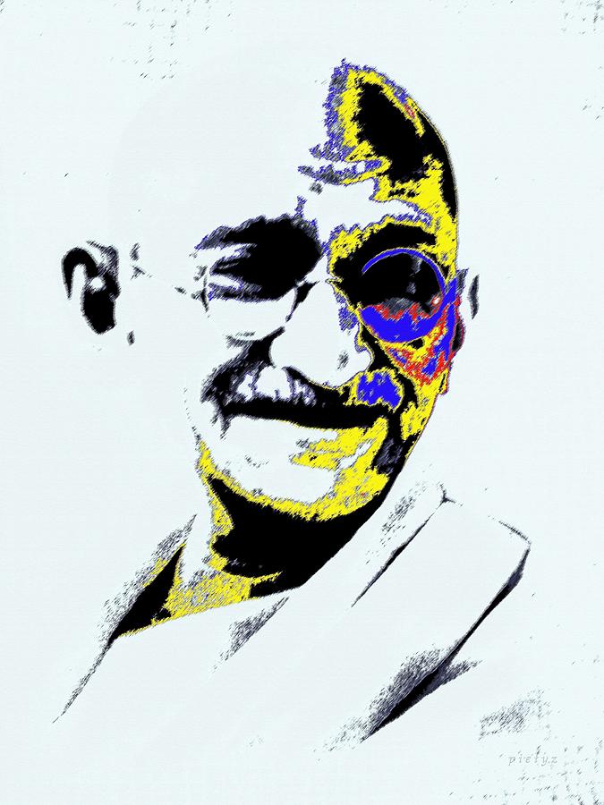 Mahatma Gandhi Man of Masses Mixed Media by Piety Dsilva