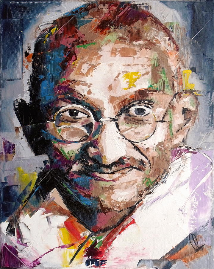 Abstract Painting - Mahatma Gandhi by Richard Day