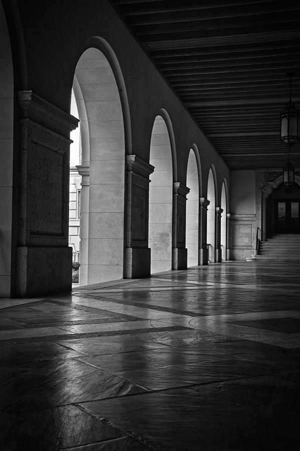 Main Building Arches University of Texas BW Photograph by Joan Carroll