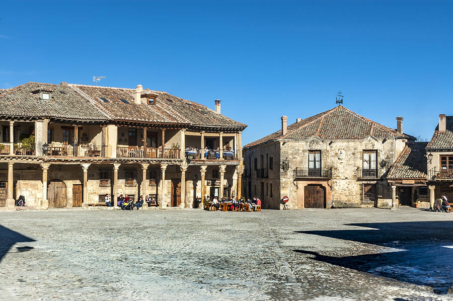 Main square (Plaza Mayor) of Medieval village of Pedraza ,Segovia, Spain Photograph by Alf