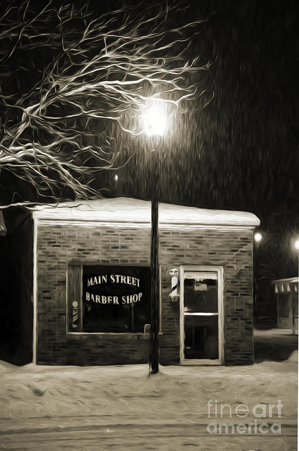 Main Street Barber Shop Photograph by Andee Design