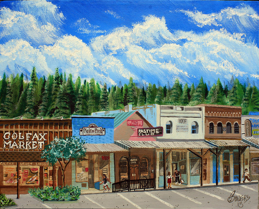 Colfax Painting - Main Street - Colfax CA by Jim Bowers
