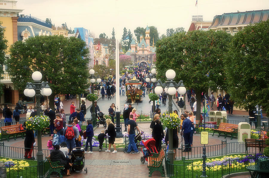Transportation Photograph - Main Street Disneyland 02 by Thomas Woolworth
