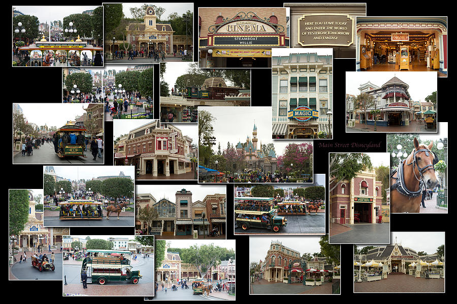 Castle Photograph - Main Street Disneyland Collage 02 by Thomas Woolworth