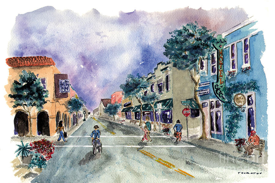Main Street Half Moon Bay Painting by Diane Thornton