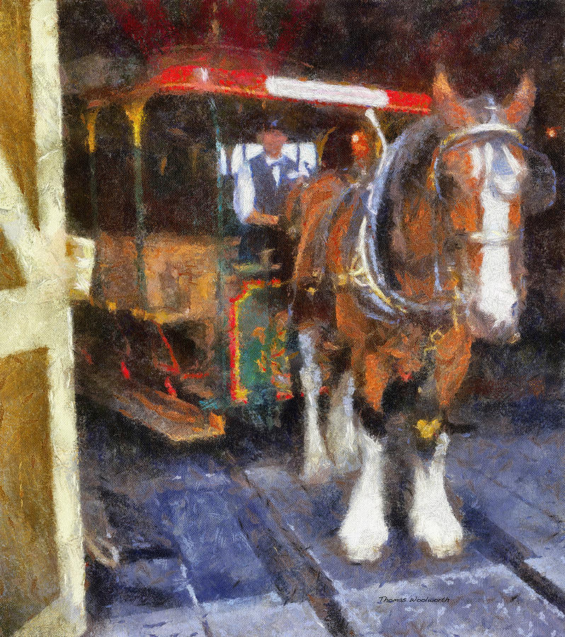 Castle Photograph - Main Street Horse And Trolley WDW Photo Art by Thomas Woolworth
