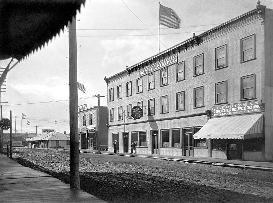 Architecture Photograph - Main Street In Fairbanks by Underwood Archives