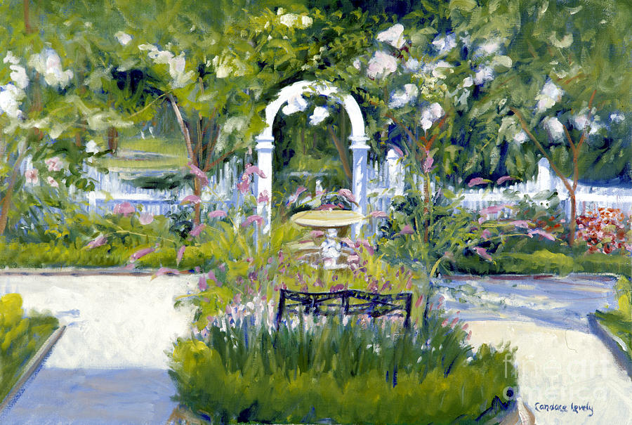 Main Street Inn Garden Painting by Candace Lovely
