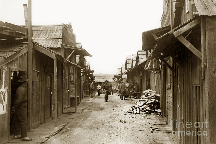Main Street Photograph - Main Street of the Pacific Grove Chinese Fishing Village circa 1900 by Monterey County Historical Society