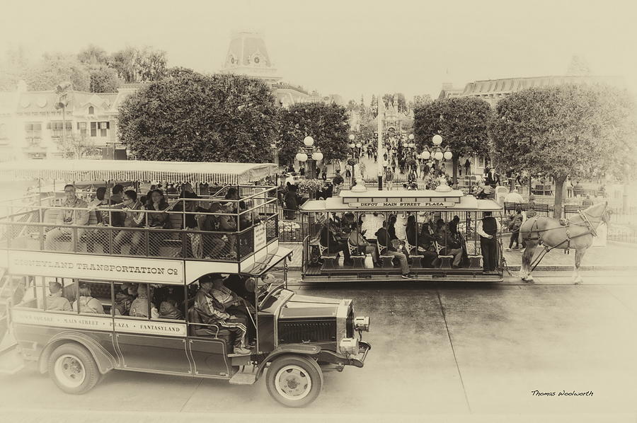 Transportation Photograph - Main Street Transportation Disneyland Heirloom by Thomas Woolworth