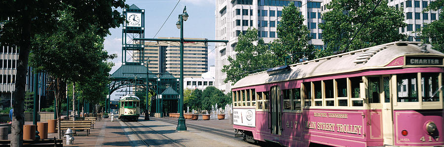 Memphis Photograph - Main Street Trolley Memphis Tn by Panoramic Images