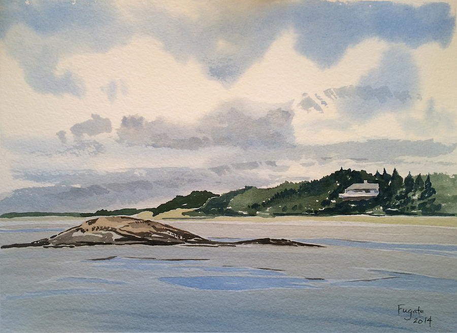 Landscape Painting - Maine Beach House by Robert Fugate