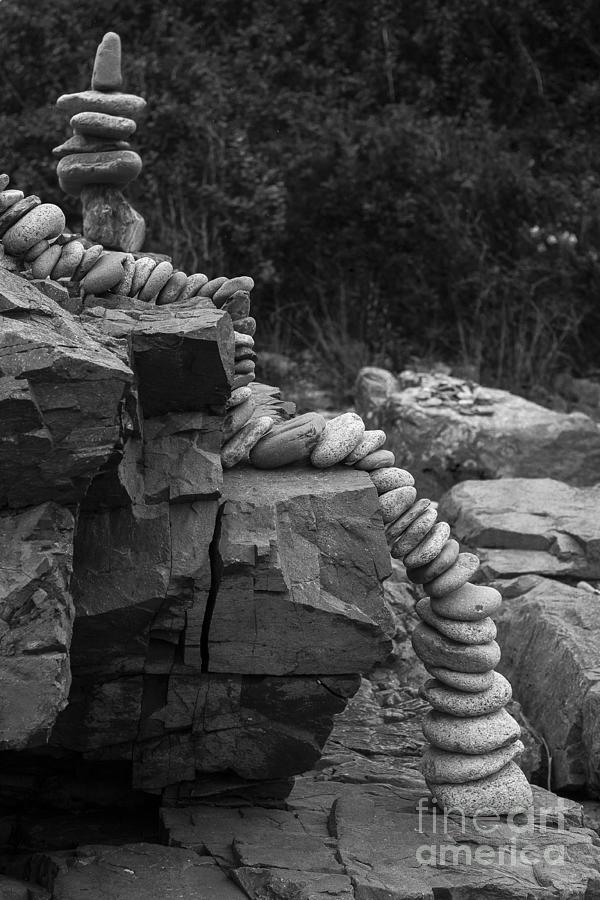 Maine cairns Photograph by Steven Ralser