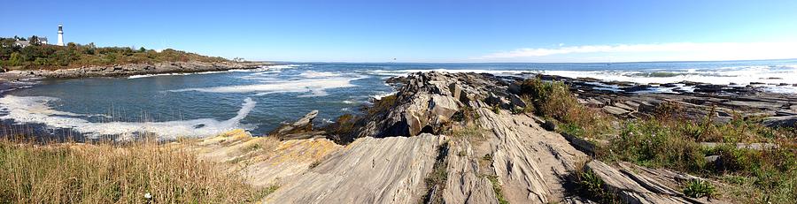 Maine Coast Lighthouse Panorama Photograph by Pat Exum