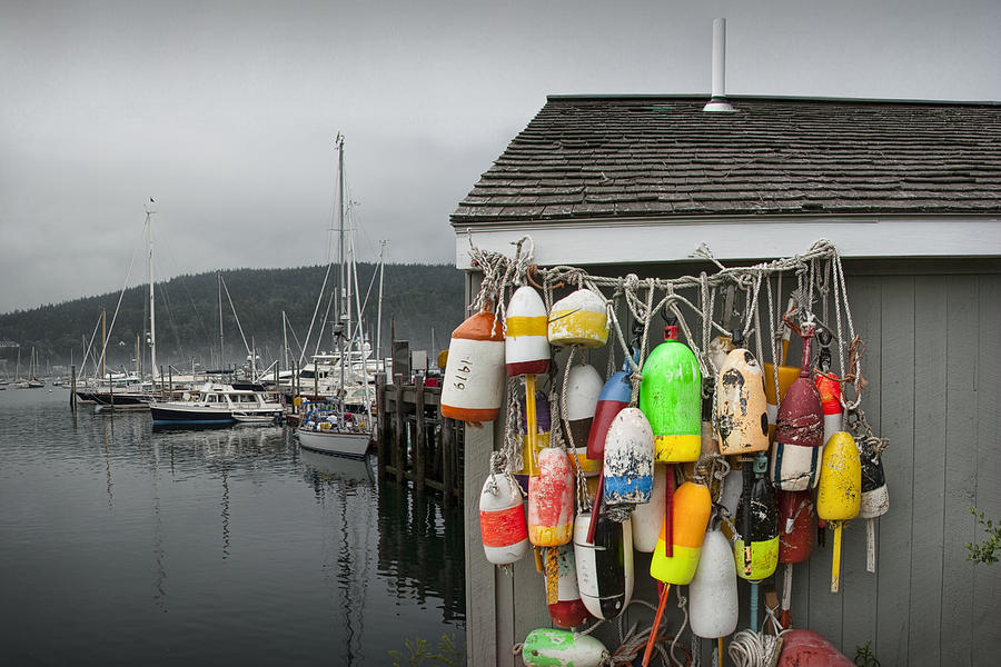 Maine Fishing Buoys and Harbor No. 028 Photograph by Randall Nyhof how to read buoy markers